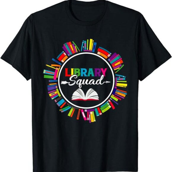 Library Squad Shirt Librarian Bookworm Book Lover Gifts T-Shirt - Picture 1 of 1
